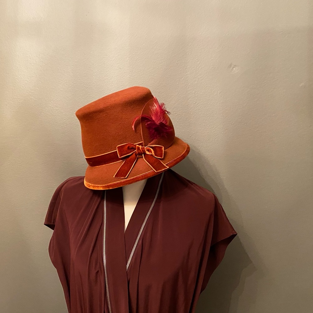 Pumpkin Felt Hat - image 3